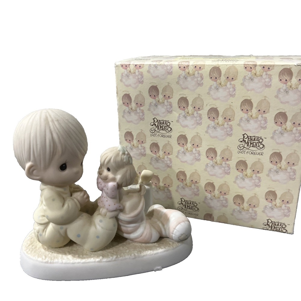 Precious Moments Figurine: 109231‎ "The Greatest Gift is a Friend" 1987 Boy Dog